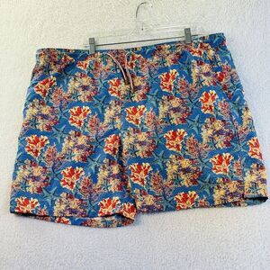 Peter Millar Board Shorts Mens Extra Large Blue Lined Fishing Beach Swim Trunks